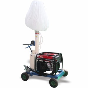 Torre de Luz LED Móvil E27, 50000 Horas, Base de Acero Amarilla, Alimentación CA, Iluminación de Emergencia para Construcción - Product Image 4