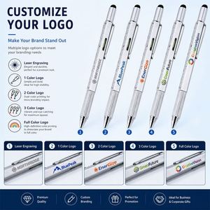 W13 Custom 6 in 1 Tool Multi Function <b>Pen</b> With Logo Wholesale Stylus Multifunction Multitool Multi-function Ballpoint Ball Gifts - Product Image 3