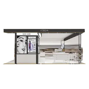 Coffee Shop Kiosk Indoor Design / Juice Bar Bubble Tea Kiosk Stand / Perfume Kiosk For Shopping Mall