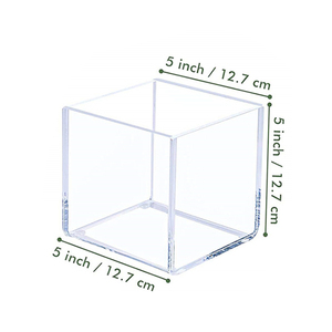 Table de bureau à domicile <span class=keywords><strong>Vase</strong></span> à fleurs <span class=keywords><strong>carré</strong></span> en acrylique, Arrangement décoratif Simple et créatif - Product Image 2