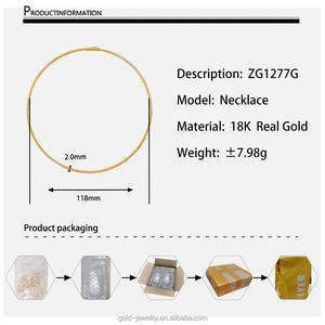 Collar de oro amarillo de 18 quilates, joyería de oro AU750, puede agregar un colgante, diseño simple - Product Image 6