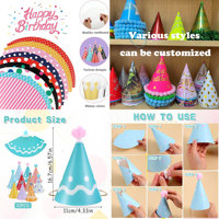 10 chapeaux de fête en papier biodégradable colorés avec pompons, pour la décoration de festivals et les fêtes d'anniversaire et de remise de diplômes