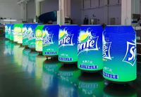 Écran d'affichage LED cylindrique flexible P2 personnalisé avec signalisation numérique, forme cylindrique pour la publicité commerciale