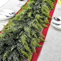 Guirlande de Noël en cèdre au toucher réel, plantes décoratives artificielles pour cheminée, manteau de cheminée, table, mur, décoration intérieure et extérieure
