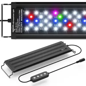 เต็มสเปกตรัม WRGB ไฟ LED พิพิธภัณฑ์สัตว์น้ําพร้อมตัวจับเวลาและโปรแกรม DIY พระอาทิตย์ขึ้นและพระอาทิตย์ตกสําหรับตู้ปลาขนาด 12-30 นิ้ว