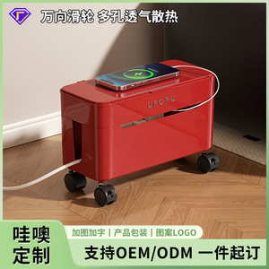 Uforu Power Strip Storage <b>Box</b> Rectangle With Partitions 360 Degree Casters For Home Office Cable Management - Product Image 4