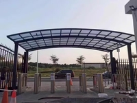 Abri de stationnement moderne intérieur/extérieur, auvent en polycarbonate à structure en aluminium, toit en arche, couleur personnalisable, garage pour voitures