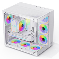 SNOWMAN Factory Direct PC Gaming Office Home Chassis Simple Installation Design Computer Case WithTempering Glass Black or White