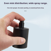 Botol Parfum Kaca Silinder 100ml Matte Black High-end Populer dengan Pompa Semprot, Kosong, Baru, Transparan untuk Serum Perawatan Kulit