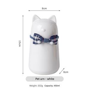 Modern Kare Şekilli Seramik Çevre Dostu Kedi Külleri İçin 450ml Yüksek Kaliteli Fiyonklu Porselen Evcil Hayvan Urn'u - Product Image 6
