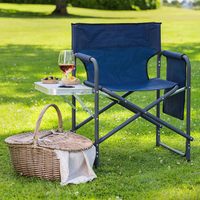 Chaise de vanité de maquillage de camping de directeur télescopique pliant de pico extérieur pour des professionnels avec la table latérale et le sac de stockage