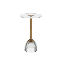 Table basse en acrylique personnalisée avec base en métal doré, design moderne, démontable, pour salon et chambre à coucher aux États-Unis, décoration de chevet