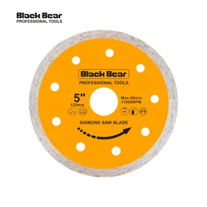 BLACK BEAR Hot sale 5Inch 125mm Continuous rim diamond saw blades diamond cutting disc for granite tile marble