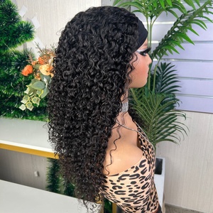 Band Jerry Curl Glueless <b>Wig</b> Non Lace <b>Wig</b> <b>Human</b> Hair <b>Wig</b> for Women Factory Price - Product Image 5