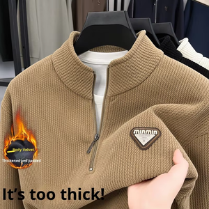 Suéter de Punto Grueso Personalizado OEM de Alta Calidad, Moderno, Holgado, Estilo Urbano, Reactivo al Calor, con Cierre Termocrómico en el Cuello para Hombre - Product Image 1