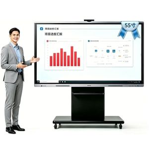 Tableau interactif intelligent 4K UHD de 55 pouces avec Android 14, écran tactile infrarouge 20 points, double stylet, pour réunions et affichage graphique en magasin de <span class=keywords><strong>d</strong></span>étail - Product Image 1