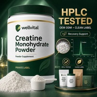 Créatine monohydrate en poudre pour la récupération, testée HPLC, marque propre OEM ODM, étiquette claire
