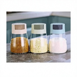 SALEROS Barattolo per Spezie in Vetro da 180ML con Coperchio Rimovibile e Controllo della Quantità di Sale per la Conservazione della Freschezza - Product Image 1