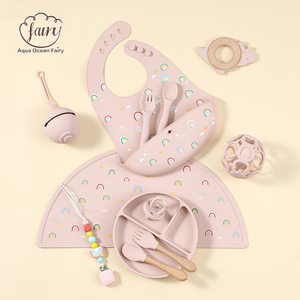 Set di Stoviglie per Bambini in Silicone Alimentare: Piatto con Ventosa, Ciotola, Cucchiaio, Forchetta, Bavaglino e Tovaglietta - Product Image 2