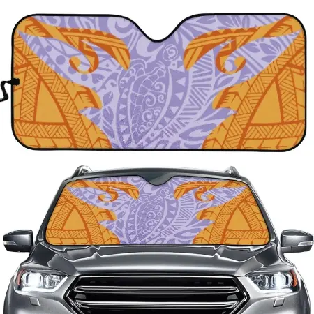 2022 Zomer Lage Prijs Premium Polynesische Samoan Tribal Design Custom 3D Front Auto Voorruit Zonneklep Auto Zonnescherm Zonnescherm