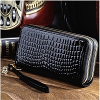 Sac à main longue pour femme style vintage motif alligator, sac de téléphone portable coréen, porte-monnaie à fermeture éclair – Vente en gros usine