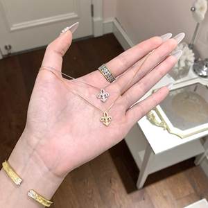 Collier pendentif goutte d'eau en argent pur S925, couleur rouge rosé automne, avec un style simple et frais - Product Image 1