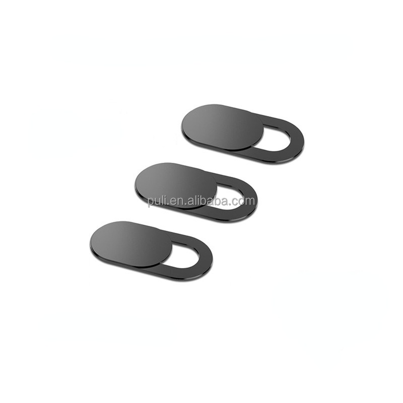 3 Cubrewebcam Con Obturador Magnético - Forma Ovalada, Plástico Negro, Para Proteger Tu Privacidad