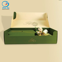 Boîte cadeau personnalisée pour arrangement floral, bouquet de fleurs, emballage de fleurs, boîte cadeau de luxe, boîte en carton ondulé, logo en feuille d'or