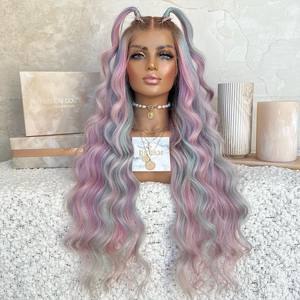 Rainbow Lace Front Wigs For Women Natural Looking Multi - View #5