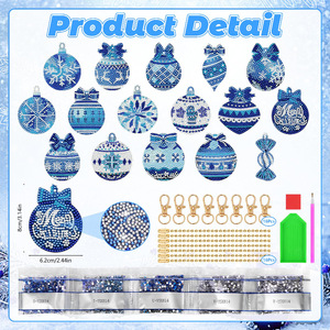 Kit de broderie diamantée DIY Songwoo en gros, motif écossais de Noël, pour porte-clés et ornements - Product Image 6