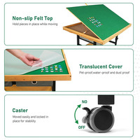 Table de puzzle en bois HaiNa, hauteur réglable, surface en feutre, tiroirs de rangement, roulettes, Shandong Home