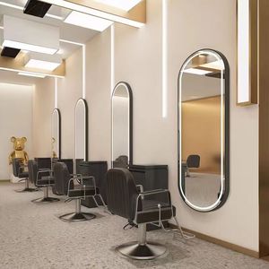 Espejo de Maquillaje para Barbería en Oferta, Espejo Ovalado con Marco Dorado, Luz LED de Pared, Espejo para Salón de Belleza, Pantalla Inteligente, Espejo para Baño - Product Image 3