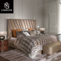Italienische Bestseller Luxus Schlafzimmer möbel Bett rahmen Luxus Leder Modernes Bett Mit Kopfteil