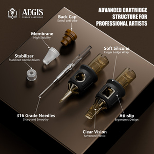 Ambition AEGIS 20 piezas 5RM 7RM 9RM 1RL 3RL 5RL 7RL 9RL RL RS RM Agujas de cartucho de tatuaje desechables curvas Magnum Round Liner Shader - Product Image 2