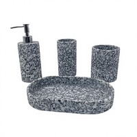 Ensemble de 6 accessoires de salle de bain en ciment écologiques, modernes et simples, avec distributeur de lotion, pour la décoration de la maison