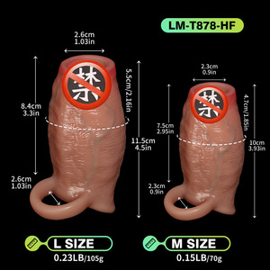 Verdikte en versterkte siliconen holle cock sleeve, herbruikbare penisring, erectiehulpmiddel voor volwassenen seksspeeltjes - Product Image 6