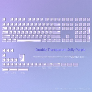 Keycaps en gelée - Keycaps mignons en cristal violet 136 touches Profil OEM pour 61/68/84/87/98/100 <span class=keywords><strong>Cherry</strong></span> <span class=keywords><strong>Gateron</strong></span> <span class=keywords><strong>MX</strong></span> Mécanique - Product Image 1