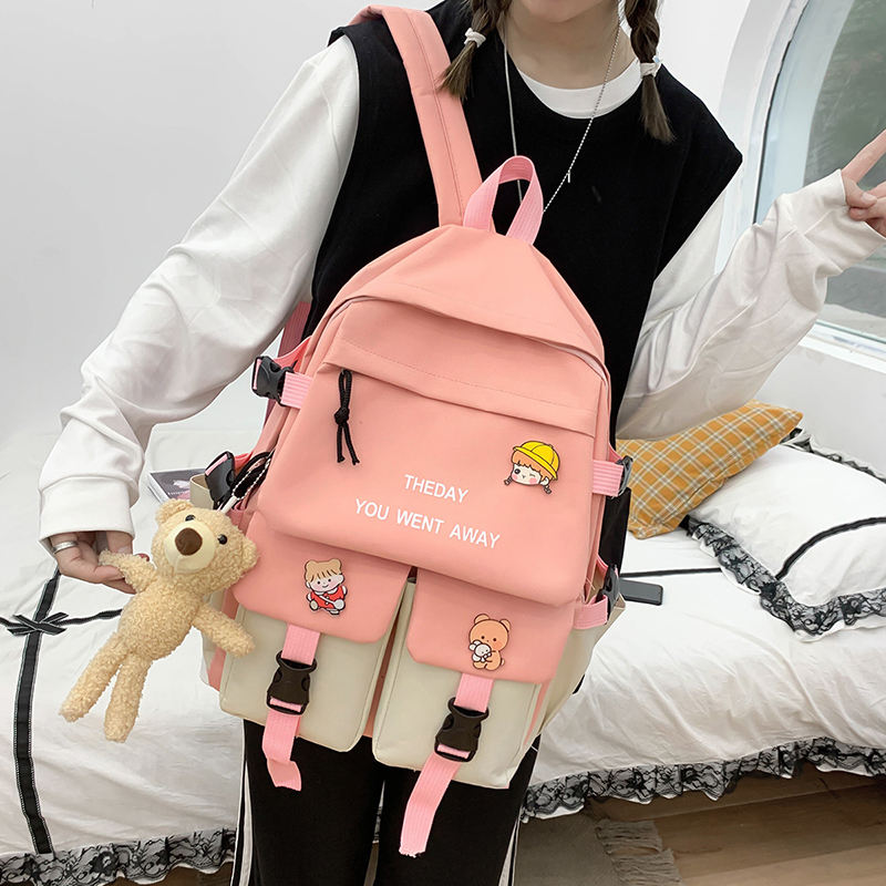 Fashion New School Backpack Shoulder Bag Purse Handbag 5-Piece Set