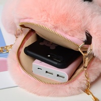 Sac à bandoulière en fausse fourrure lapin mignon et moelleux pour femme, fille et enfant – Mode hiver – Vente en gros