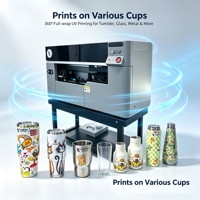 360 °   Imprimante UV à cylindre rotatif, machine d'impression numérique pour bouteilles, gobelets, verres, métal