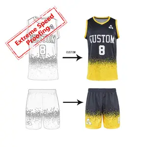 High Quality Sport Wear Basketball Suit Custom Logo Print Design Wholesale Blank Men Plain Gym Basketball Jersey Set