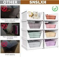Stapelbarer, faltbarer Kleiderschrank aus Kunststoff mit fünf Ebenen, seitlich öffnender Schublade, Schrank-Organizer für Hosen und Kleidung, Schlafzimmer-Garderobe