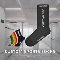 Chaussettes de sport personnalisées écologiques en coton pour hommes, avec impression numérique, logo brodé, impression sur le bord, motif dessiné à la main, pour la gym