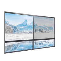 Fenêtre coulissante en aluminium DERCHI, durable, isolante thermique et insonorisée, profilé en aluminium, fenêtres coulissantes en aluminium avec moustiquaire