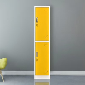 Modern Steel Two Compartment Locker Colorful Panel Metal Bedroom Furniture Metal <strong>Thin</strong> <strong>Wardrobe</strong> for Home Use - Product Image 4
