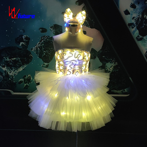 Vestido Tutú Luminoso LED para Actuaciones <span class=keywords><strong>de</strong></span> Bailarina, Estilo <span class=keywords><strong>Disney</strong></span>, Desfiles Nocturnos, DJ, Fiestas Rave, Carnaval, Año Nuevo - Product Image 4