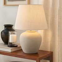 Lampe de table en céramique avec abat-jour en tissu, lampe de chevet pour chambre à coucher, salon, entrée