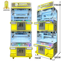 Machine de jeu d'arcade à grue à pinces LED pour 4 joueurs, distributeur de prix, attrapeur de peluches à monnayeur multijoueur pour centres commerciaux et parcs d'attractions