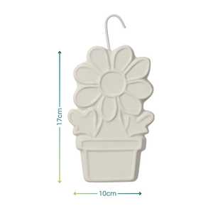 Set di 4 evaporatori d'acqua in ceramica bianca a forma di fiore per radiatori e umidificatori 10,5x3,5x16 cm - Product Image 2
