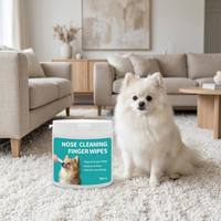 Toallitas para la Nariz de Perros para Aliviar la Irritación, 90g, Spunlace Grueso con Glicerina, 50 Unidades para Dueños de Tiendas y Marcas de Mascotas